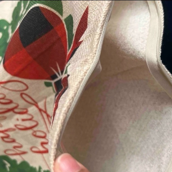 Pillow Cover Set Rustic Christmas Decor Farmhouse Plaid Linen Large Square 17.3” - Picture 5 of 9